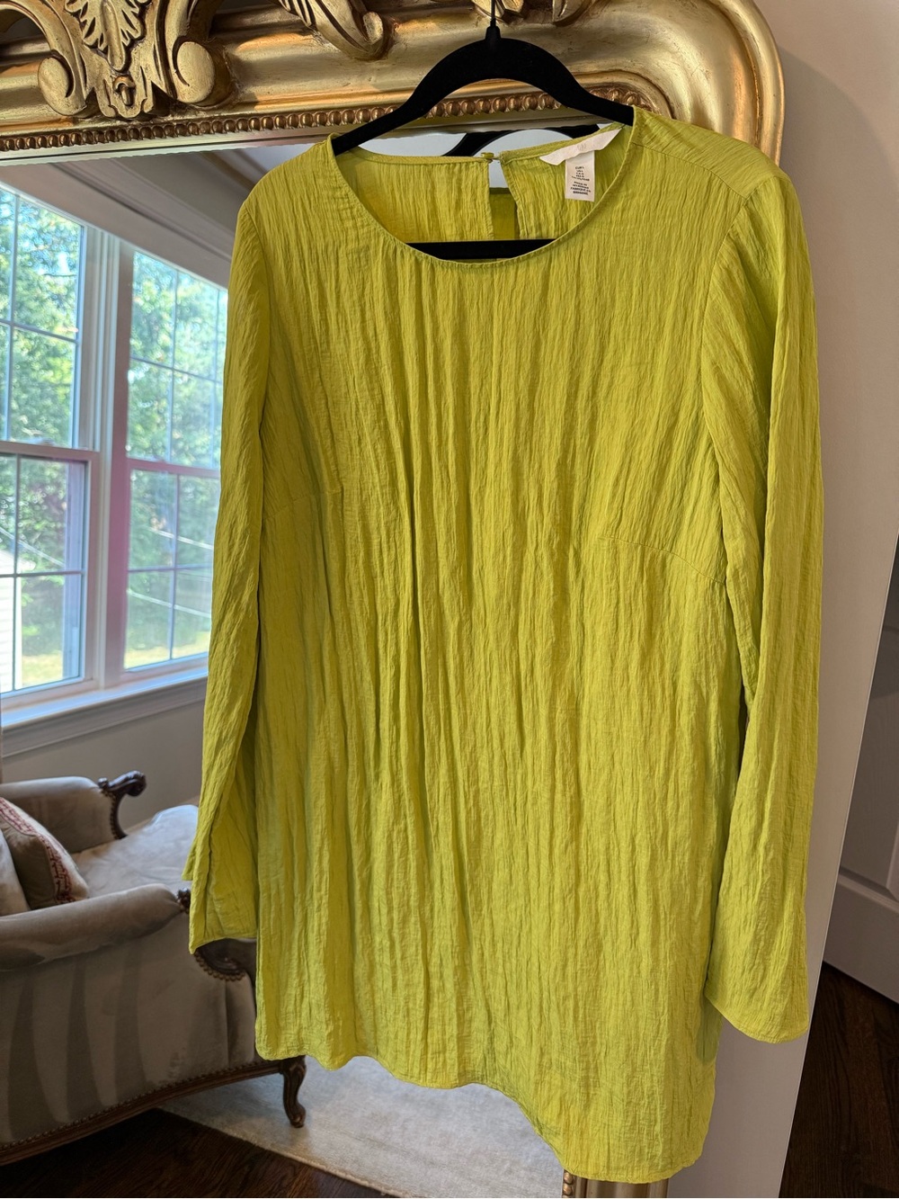 H&M Lime Green Long-Sleeve Tunic Dress